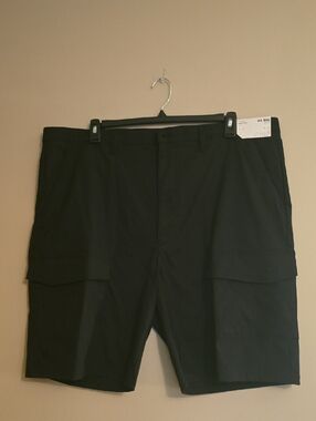 New Stylus Men's Size 44 Big Black Cargo Dress Shorts